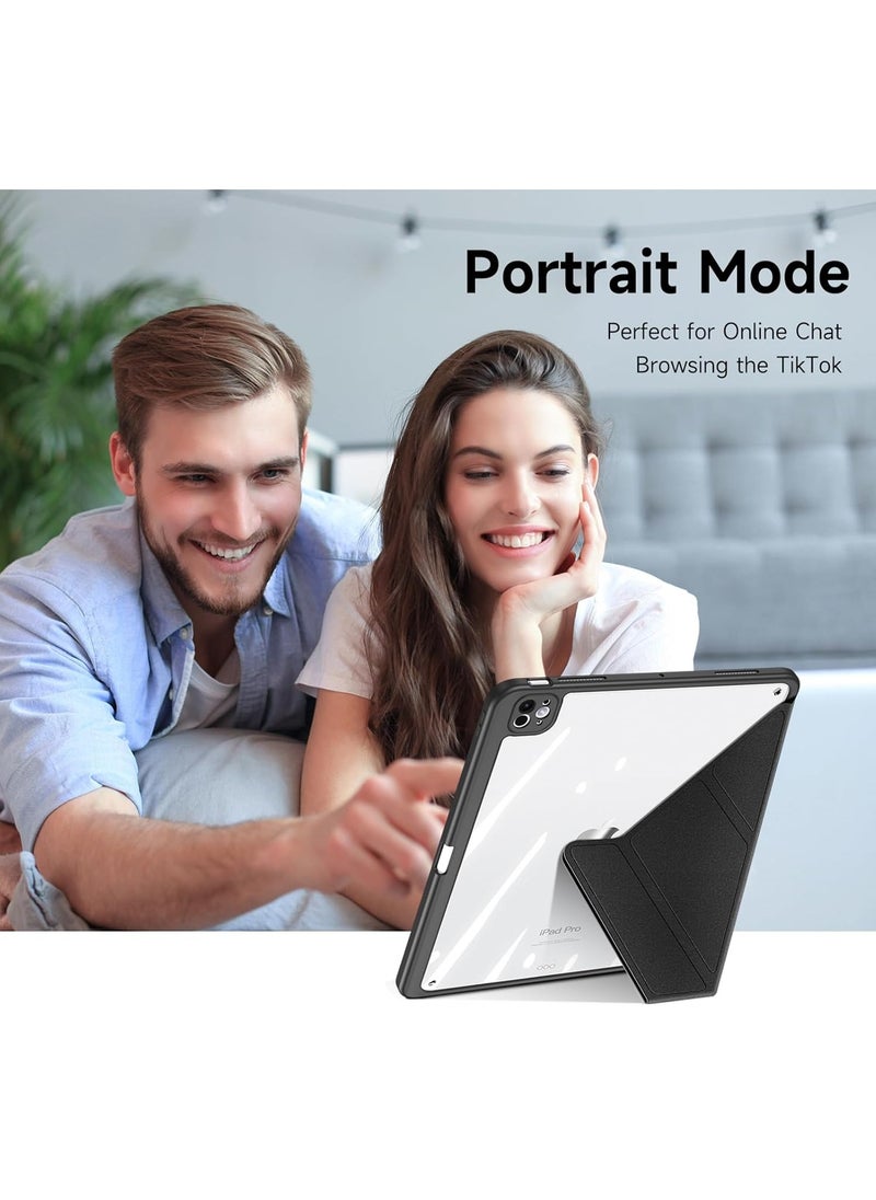 Protective Case for iPad 10th Generation 10.9 Inch 2022, Foldable Stand with Landscape and Portrait Mode, Stylish and Simple Transparent Back Shell, Non-slip Fabric Pattern Protective Case with Pen Holder, Auto Wake/Sleep, (Green)