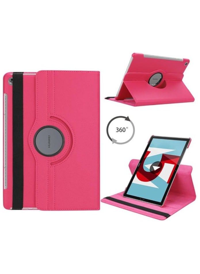 Case Cover Huawei Matepad T10 T10S AGS3-L09/AGS3-W09 Leather Smart Tablet 360° Rotating Case For Huawei Matepad T10 Matepad T10s Dark Pink