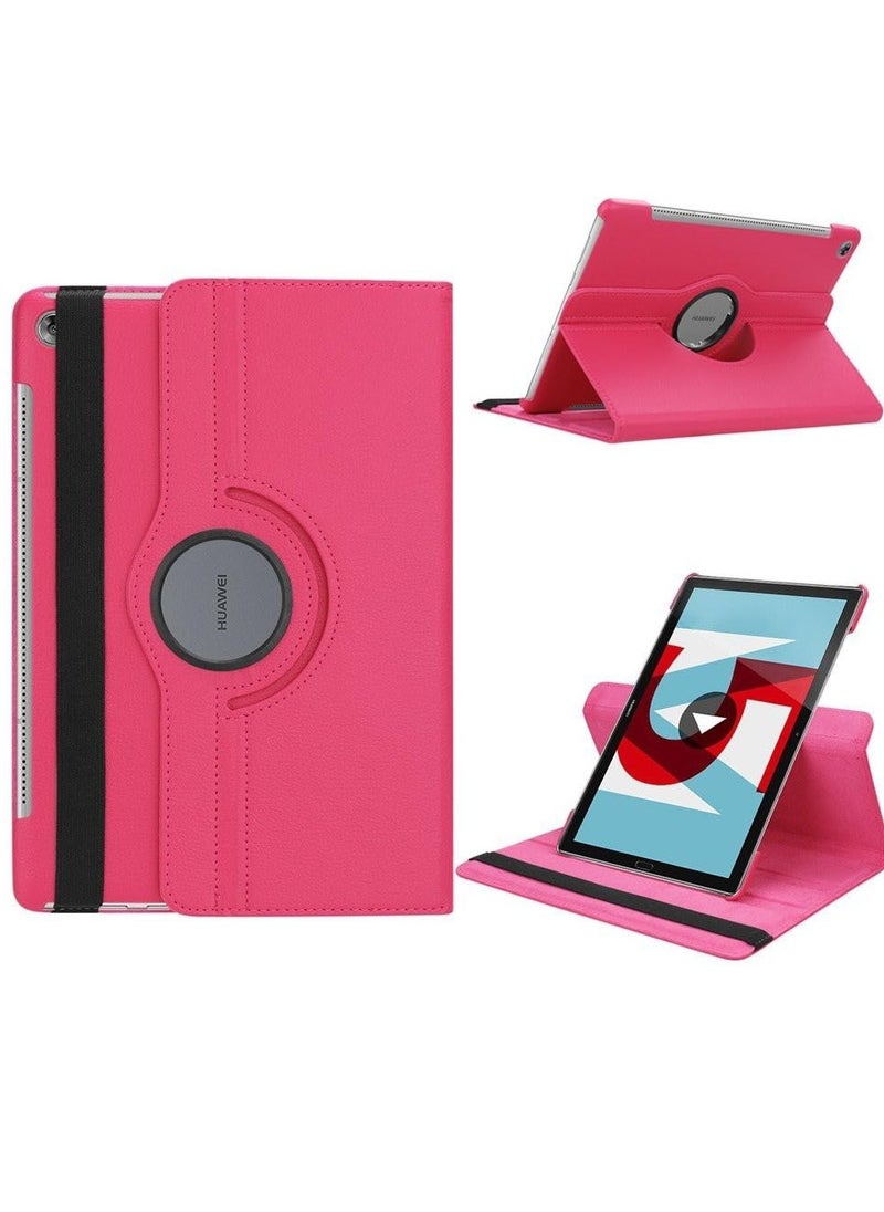 Case Cover Huawei Matepad T10 T10S AGS3-L09/AGS3-W09 Leather Smart Tablet 360° Rotating Case For Huawei Matepad T10 Matepad T10s Dark Pink