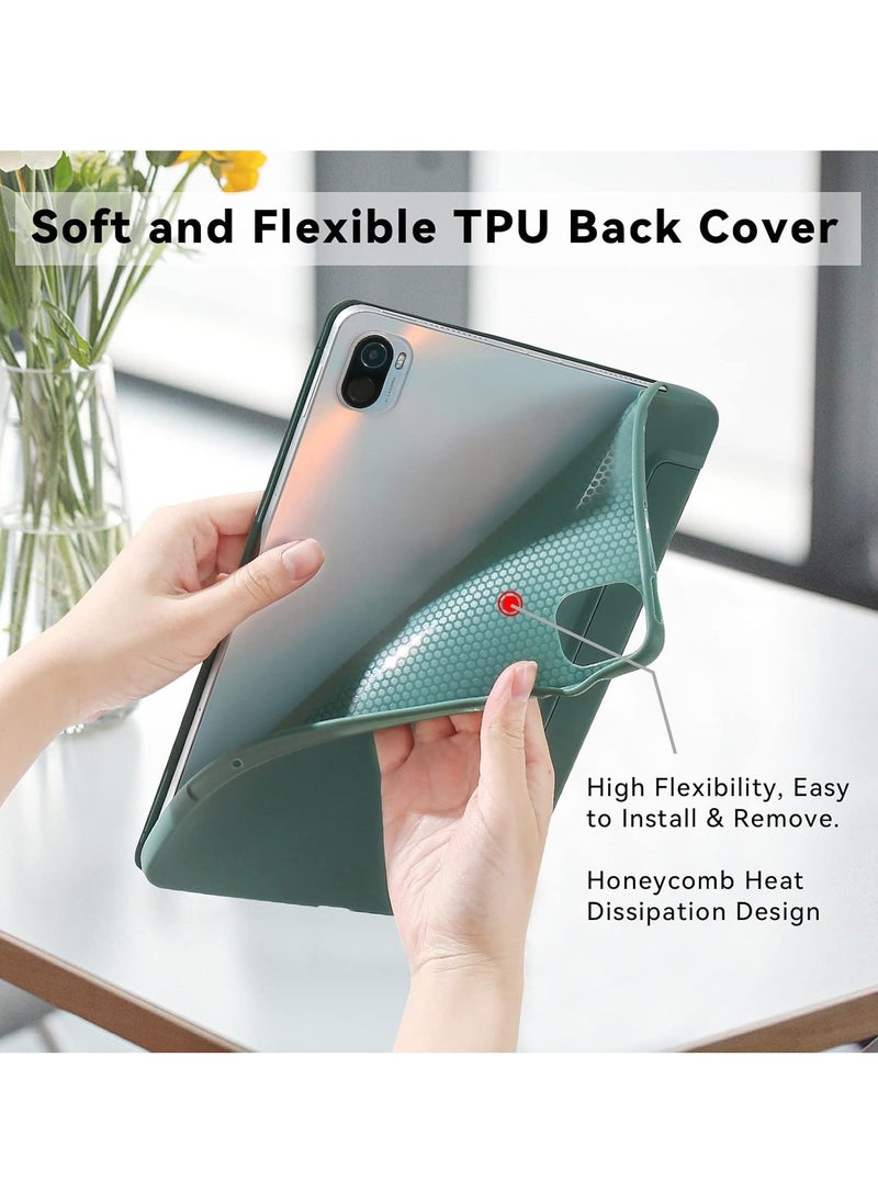 Case for Xiaomi Mi Pad 5/5 Pro 11 inch 2021, Smooth Front Lid & Soft Back Cover, Auto Wake/Sleep, Tri-Fold Slim Lightweight Cover for Xiaomi Mi Pad 5 / Mi Pad 5 Pro 5G, Pine Green