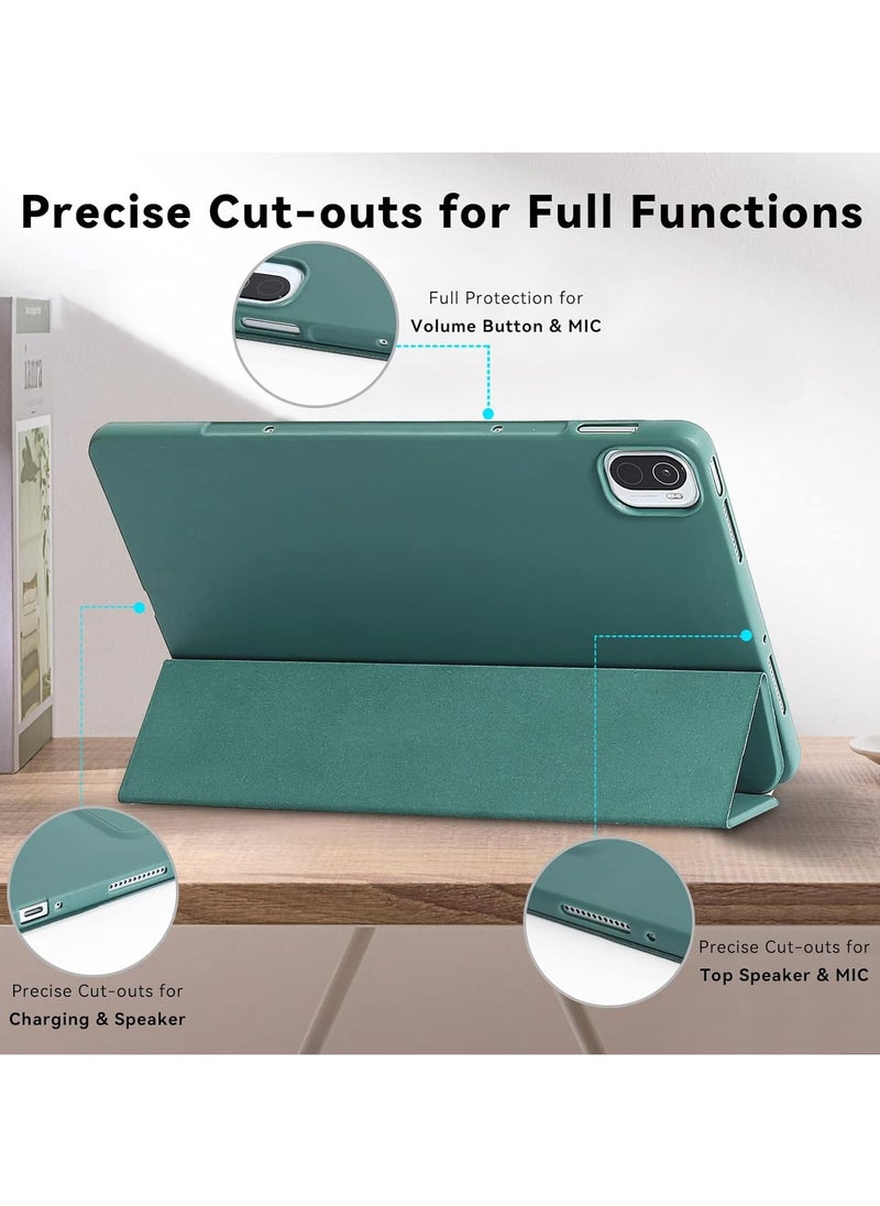 Case for Xiaomi Mi Pad 5/5 Pro 11 inch 2021, Smooth Front Lid & Soft Back Cover, Auto Wake/Sleep, Tri-Fold Slim Lightweight Cover for Xiaomi Mi Pad 5 / Mi Pad 5 Pro 5G, Pine Green