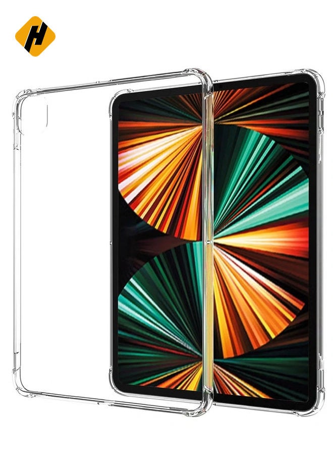 TPU Shockprooof Back Cover, Slim-Fit Protective Case for iPad Pro 12.9 inch 5th Generation, Supports Pencil 2nd Gen Charging, Transparent