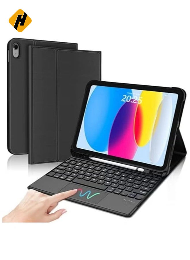 iPad 10th Gen 10.9-Inch Case: Premium Wireless Keyboard with Detachable Trackpad for On-the-Go Use