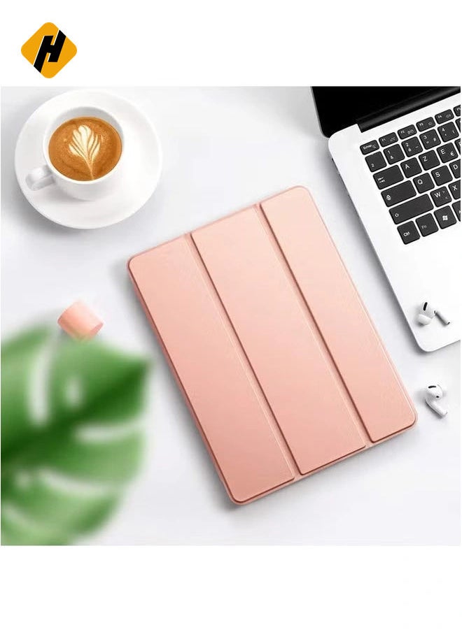 Slim Trifold Stand Case for iPad Air 13-Inch M2 (2024) and iPad Pro 12.9 (6th/5th/4th Gen) with Pencil Holder - Rose Pink