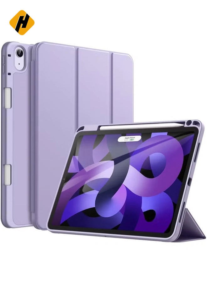 Purple Trifold Smart Cover for iPad Air 13 Inch (M2) 2024 – Auto Wake/Sleep, Pencil Holder, and Soft TPU Back