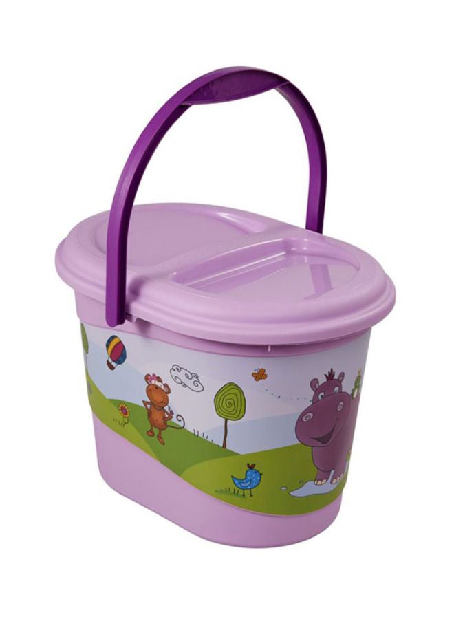 Animal-Themed Polypropylene Nappy Bin - Purple