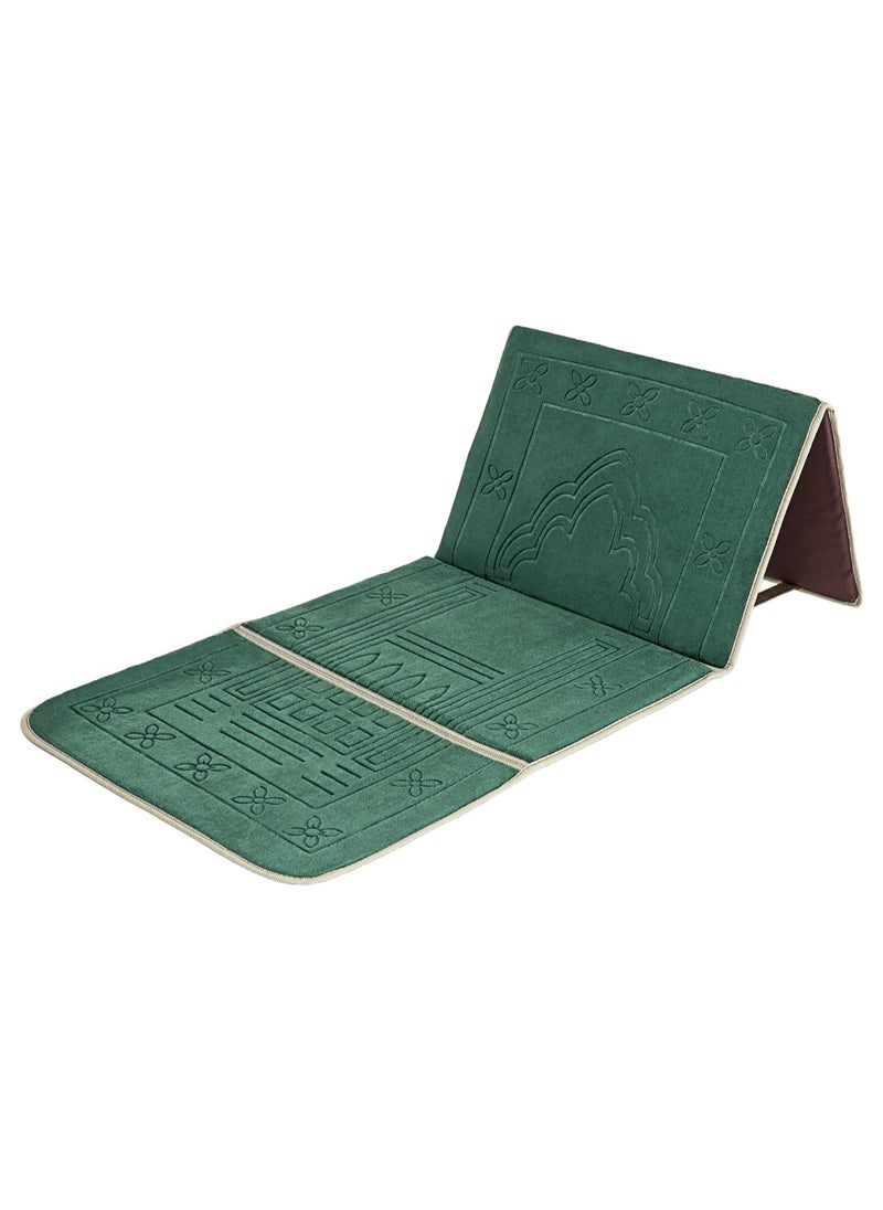 Prayer Rug with Back Support,Foldable Meditation Floor Chair Carrying Pocket  Army Green