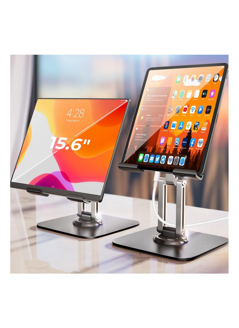 360° Adjustable Rotating Tablet Stand, Aluminum Adjustable Swivel Desktop Holder, Foldable Cradle Compatible with iPad/iPad Pro/Air, Mini, Switch 4.7