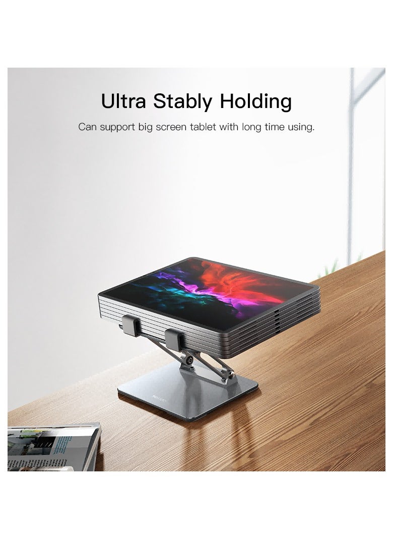 Yesido C185 Adjustable Height Foldable Desktop Stand for Tablets, Laptops, and Phones, Multi-Angle 720° Rotating Aluminum Alloy Holder with Aircooled Design