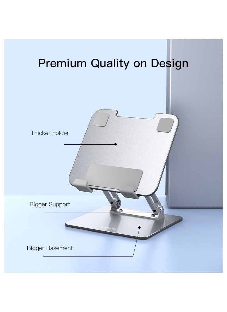 Yesido C185 Adjustable Height Foldable Desktop Stand for Tablets, Laptops, and Phones, Multi-Angle 720° Rotating Aluminum Alloy Holder with Aircooled Design