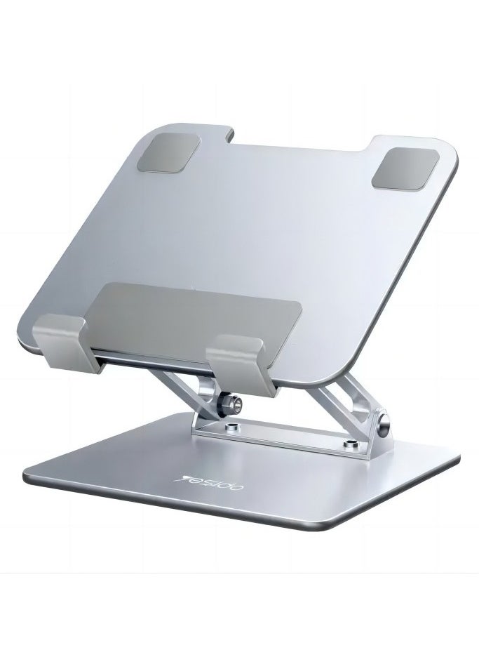 Yesido C185 Adjustable Height Foldable Desktop Stand for Tablets, Laptops, and Phones, Multi-Angle 720° Rotating Aluminum Alloy Holder with Aircooled Design