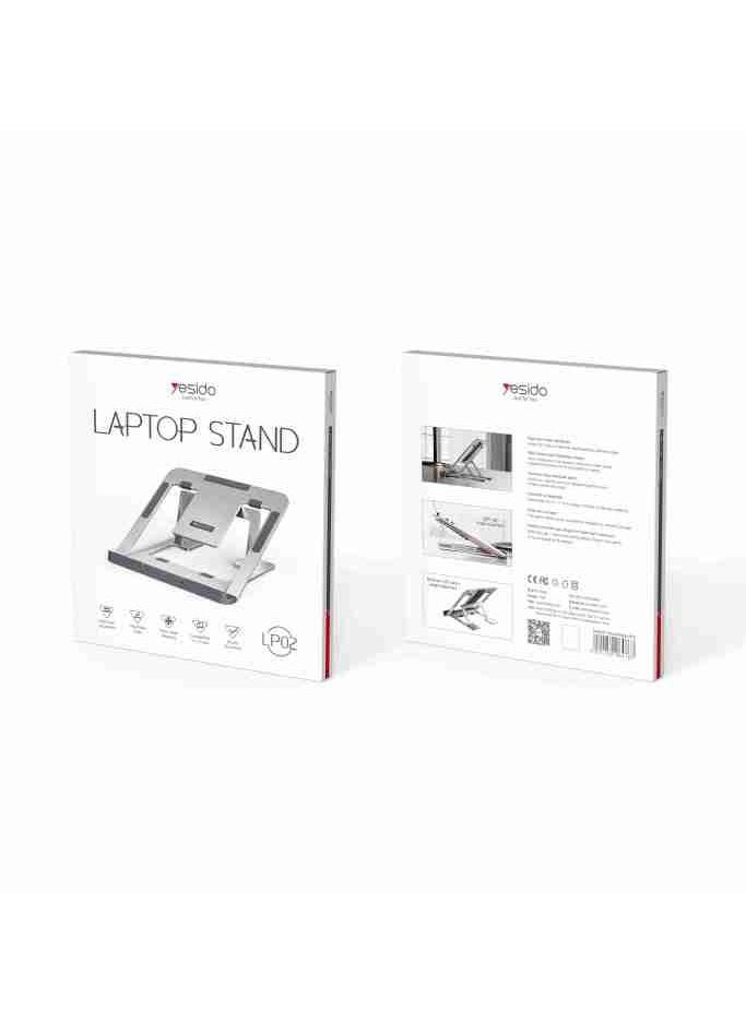 Yesido LP02 Adjustable Portable Flexible Aluminum Laptop Stand, Foldable Multi-Angle Notebook Holder for Laptops and Tablets