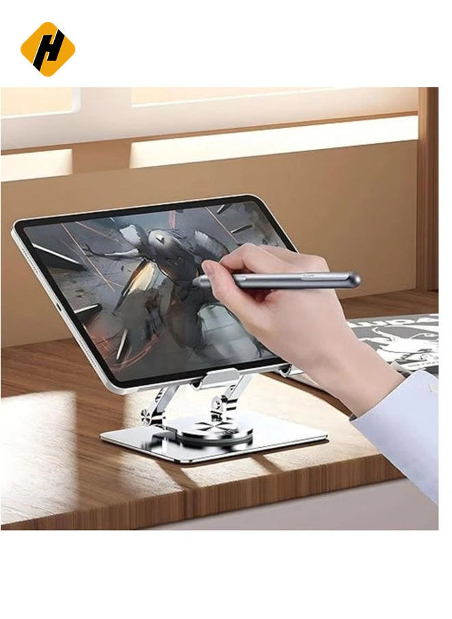 Height Adjustable Tablet Stand – 360° Rotating Desk Mount for 4-12 Inch Phones & Tablets