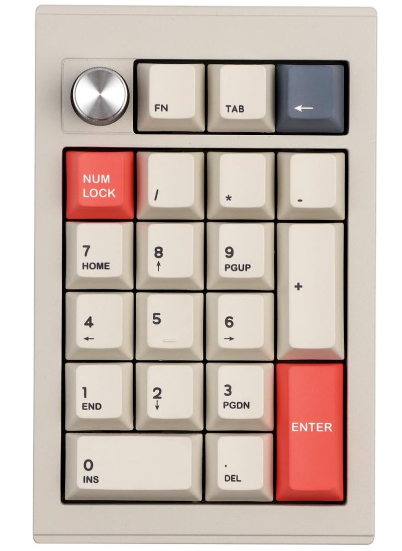 CIDOO V21 VIA Programmable Gasket Number Pad, Bluetooth 5.0/2.4ghz/Wired Hot Swappable Numpad, with Aluminum Alloy Rotary Knob, 1000mAh Battery, Poron Foam for E-sport Mac/Win