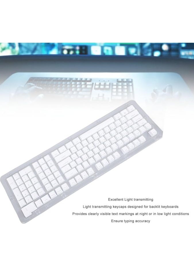 112 Keys Keyboard Keycaps for Arabic Speakers, Lightweight Mechanical Keyboards for Night Typing, Backlit Design Arabic Keyboard for 61 64 68 84 87 96 98 100 104 108 Keyboards