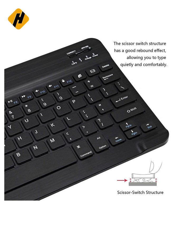 Ultra-Slim Bluetooth Keyboard and Mouse Combo Rechargeable Portable Wireless Keyboard Mouse Set for Apple iPad iPhone iOS 13 and Above Samsung Tablet Phone Smartphone Android Windows