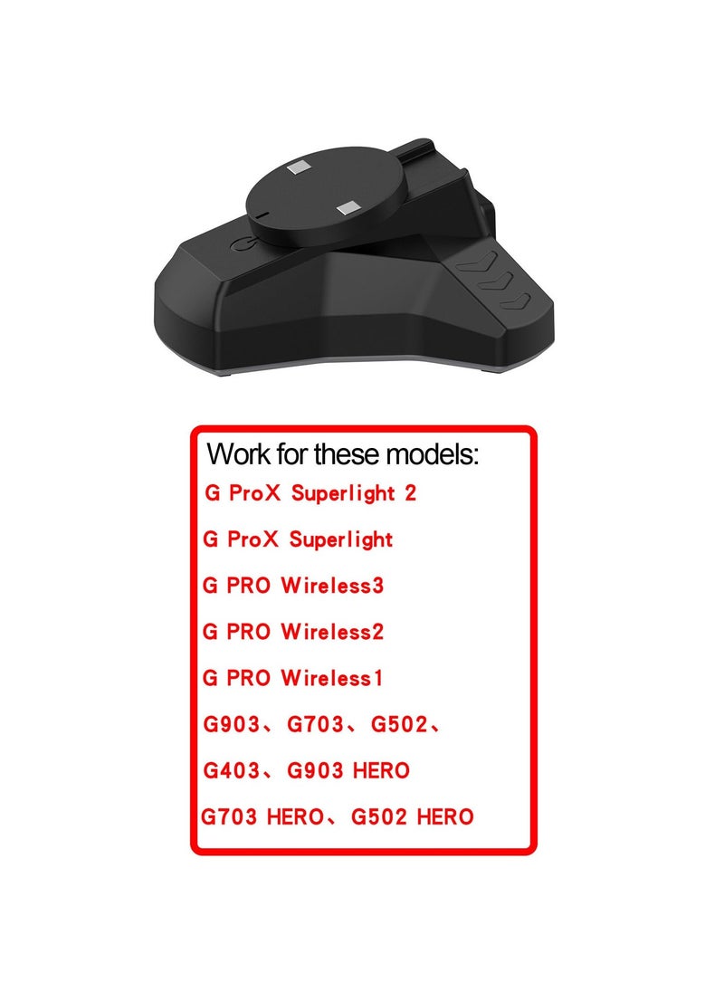 Replacement Magnetic Mouse Charging Dock Compatible with G Prox Superlight 2/G Prox Superlight/G PRO Wireless 3/520 Hero, USB Type-C Charger Anti Slip Design