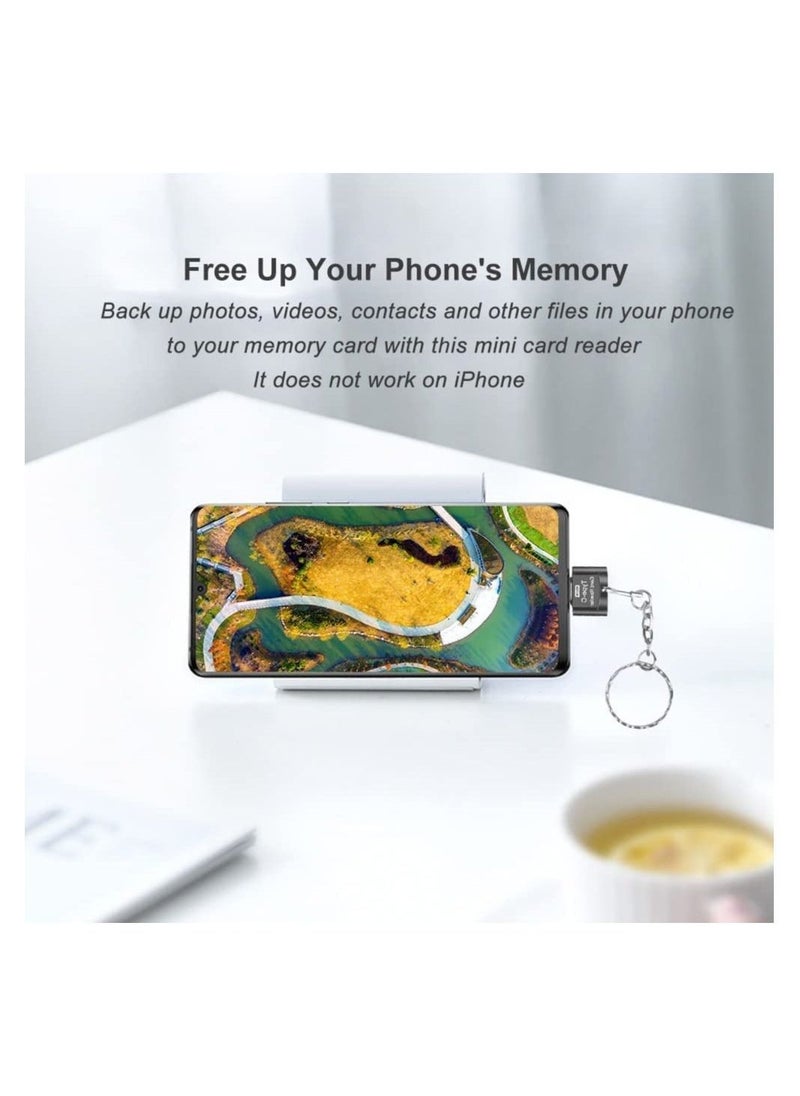 Micro SD Card Reader, USB C TF Card Reader, USB C to TF Memory Card Reader with USB C to USB Adapter Compatible with MacBook, Laptops, Android Phones
