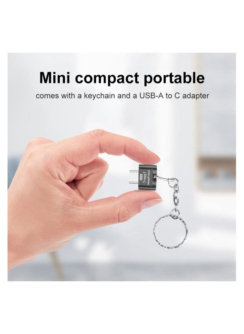 Micro SD Card Reader, USB C TF Card Reader, USB C to TF Memory Card Reader with USB C to USB Adapter Compatible with MacBook, Laptops, Android Phones
