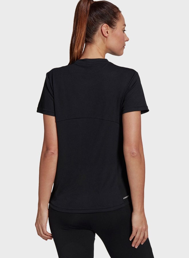 Essential Crew Neck Plain T-Shirt Black/White