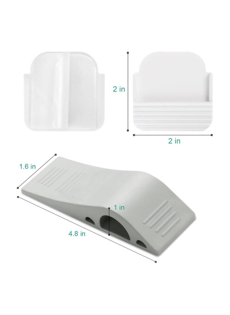 Door Stop Wedges 3 Pack Rubber Door Stoppers with Holders Stackable and Slip-Resistant for Tiles Carpet Wood and Laminate Floors and Other Floor Surfaces Stop