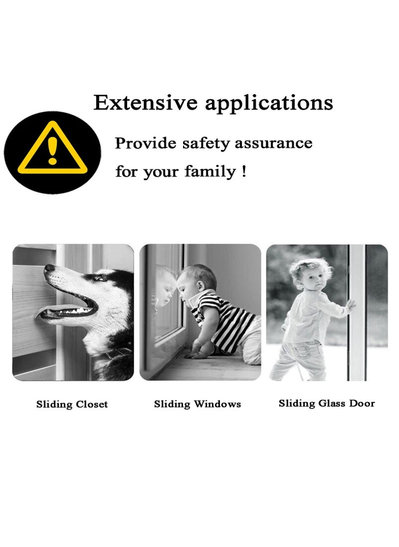 4 Pack Child Safety Sliding Door Locks for Windows and Glass Doors, Easy to Install and Secure