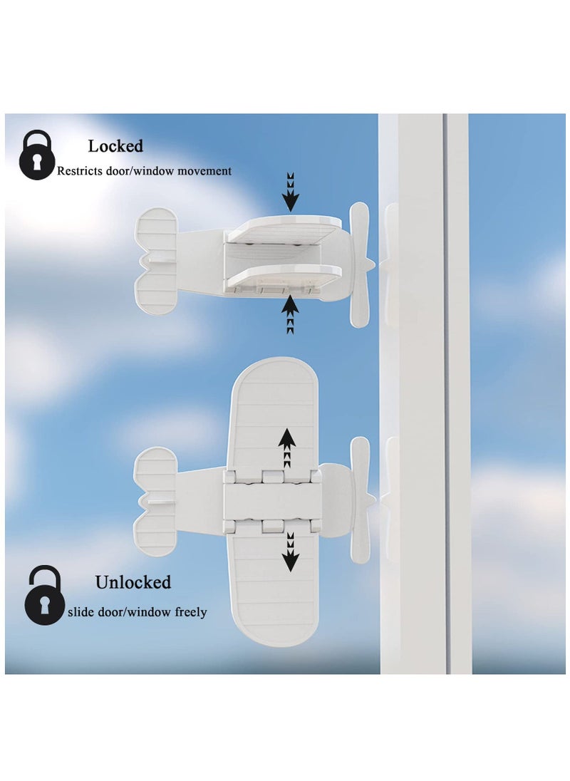 4 Pack Child Safety Sliding Door Locks for Windows and Glass Doors, Easy to Install and Secure