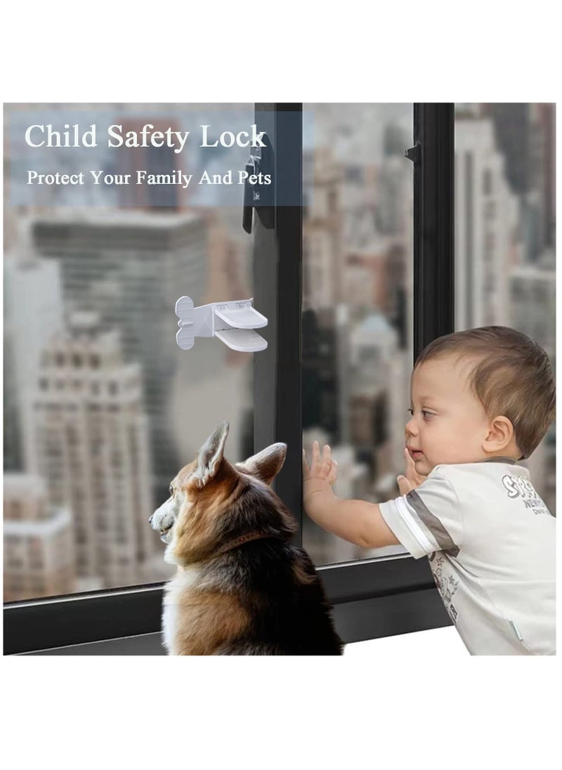 4 Pack Child Safety Sliding Door Locks for Windows and Glass Doors, Easy to Install and Secure