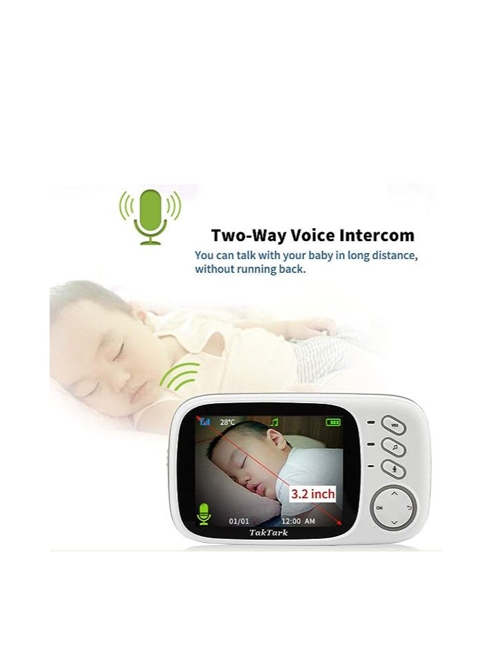 VB603 Video Baby Monitor 2.4G Wireless With 3.2 Inches LCD 2 Way Audio Talk Night Vision Surveillance Security Camera Babysitter