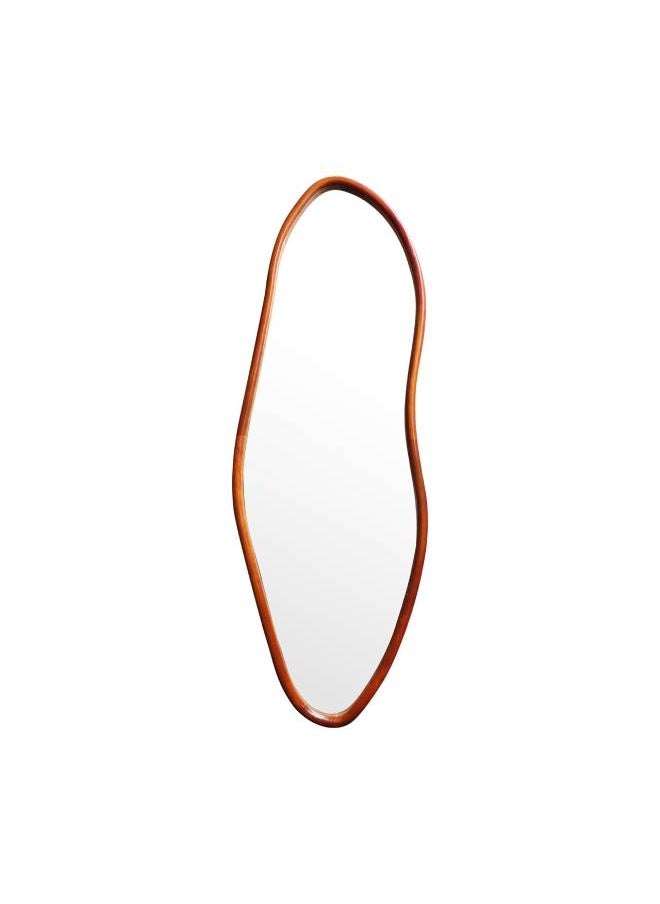 Brown Wood Wave Shaped Full Length Mirror, Size 172.5X10X64Cm