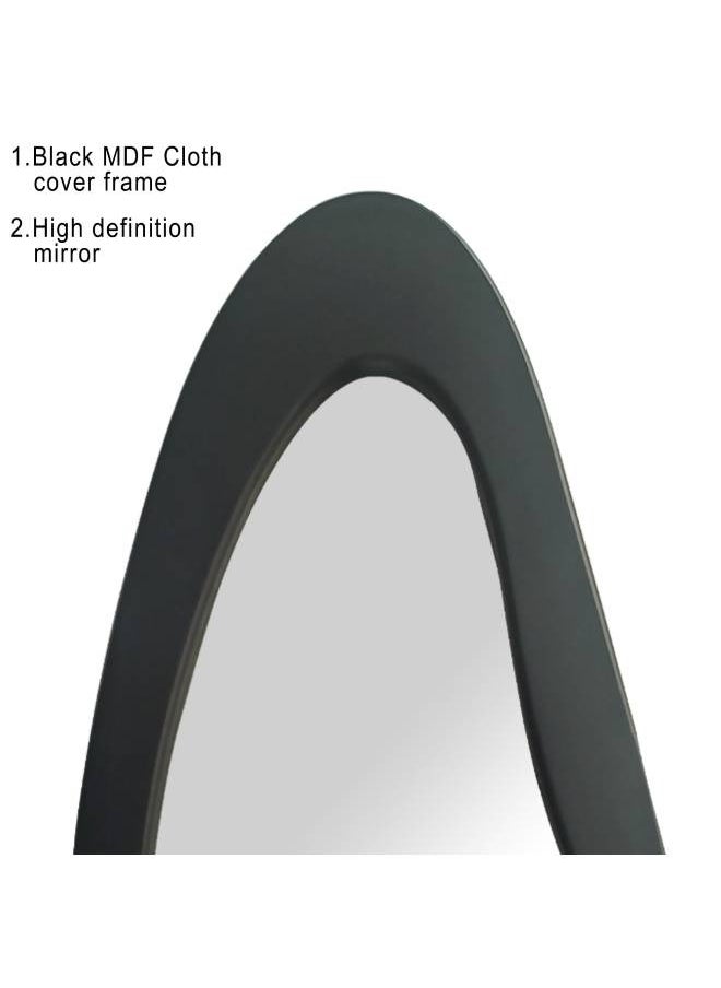 Black Wave Shaped Full Length Mirror, Size 157.5X10X58CM