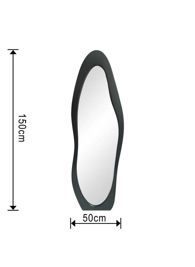 Black Wave Shaped Full Length Mirror, Size 157.5X10X58CM