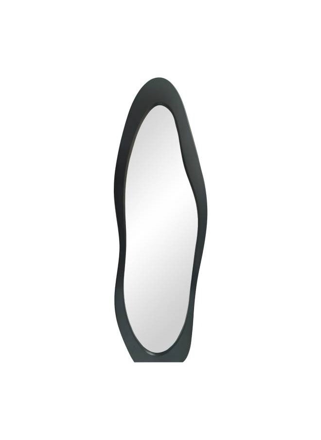 Black Wave Shaped Full Length Mirror, Size 157.5X10X58CM