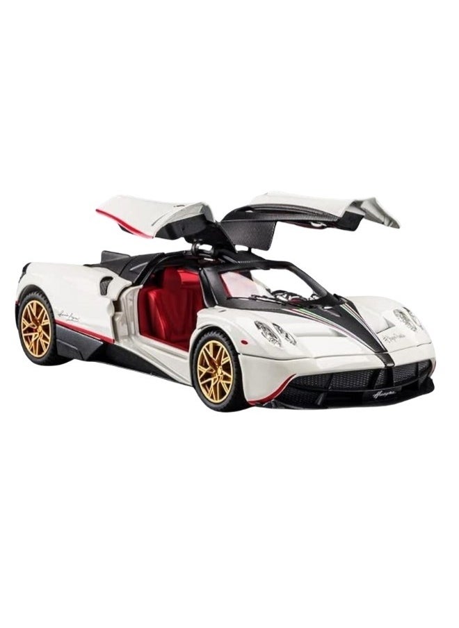 1:24 Pagani Huayra Dinastia Alloy Diecast Metal Car Model – Pull Back Vehicle with Light & Sound (White)