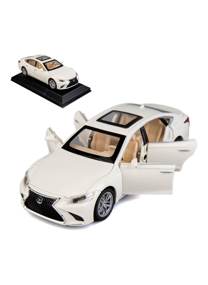 1:32 Diecast Metal Pullback Toy Car – Lexus LS500H Hybrid Toy Car for Boys | White DC Model, Best Gift for Kids