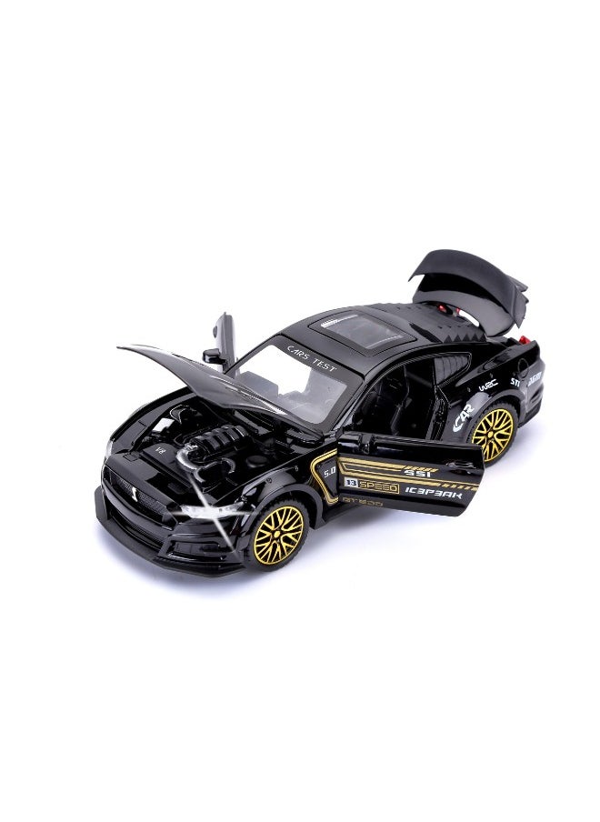 GT500 Mustang Toy Car for Boys – Die-Cast Metal Pull Back Toy Car with Sounds and Lights – Perfect Gift for Kids Aged 3+ (Black)