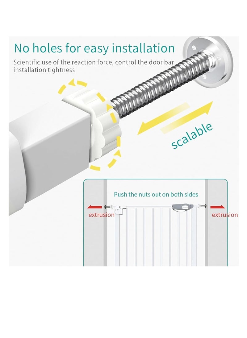 Auto Close Safety Baby Gate, Extra Wide 76-83cm Pressure Mounted Walk Through Swing, Safety Metal, Isolate pet cats and dogs, Can be paired with an expansion rack, suit for Stairs,Doorways (76-83cm) ﻿