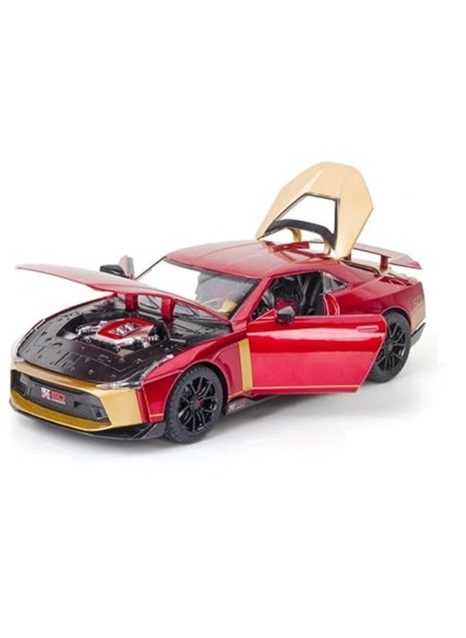 Nissan GT-R50 1:24 Metal Diecast Model Car Toy – Sound & Light Features, Pull Back Action, Perfect for Collectors