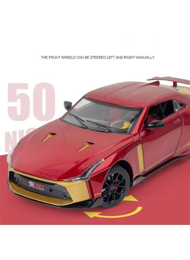 Nissan GT-R50 1:24 Metal Diecast Model Car Toy – Sound & Light Features, Pull Back Action, Perfect for Collectors