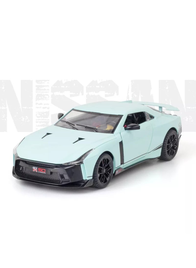 Nissan GT-R50 1:24 Metal Diecast Model Car Toy – Sound & Light Features, Pull Back Action, Perfect for Collectors