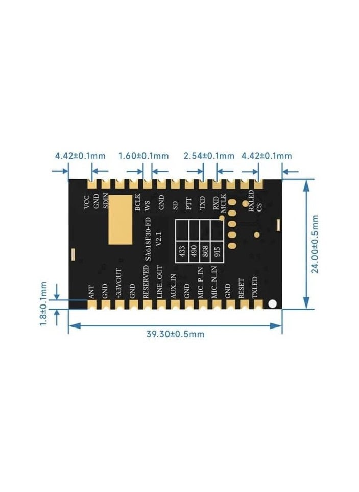 SA618F30-FD Full-Duplex Wireless Data Transmission Module Supports 8-Way Concurrent Transmission 433Mhz x 2 PCS