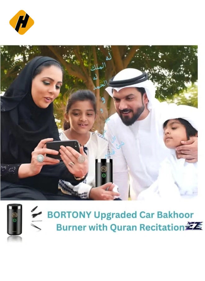 Portable Car Bakhoor with Quran Speaker – Rechargeable USB-C Arabian Aromatherapy Incense Burner & Aroma Diffuser