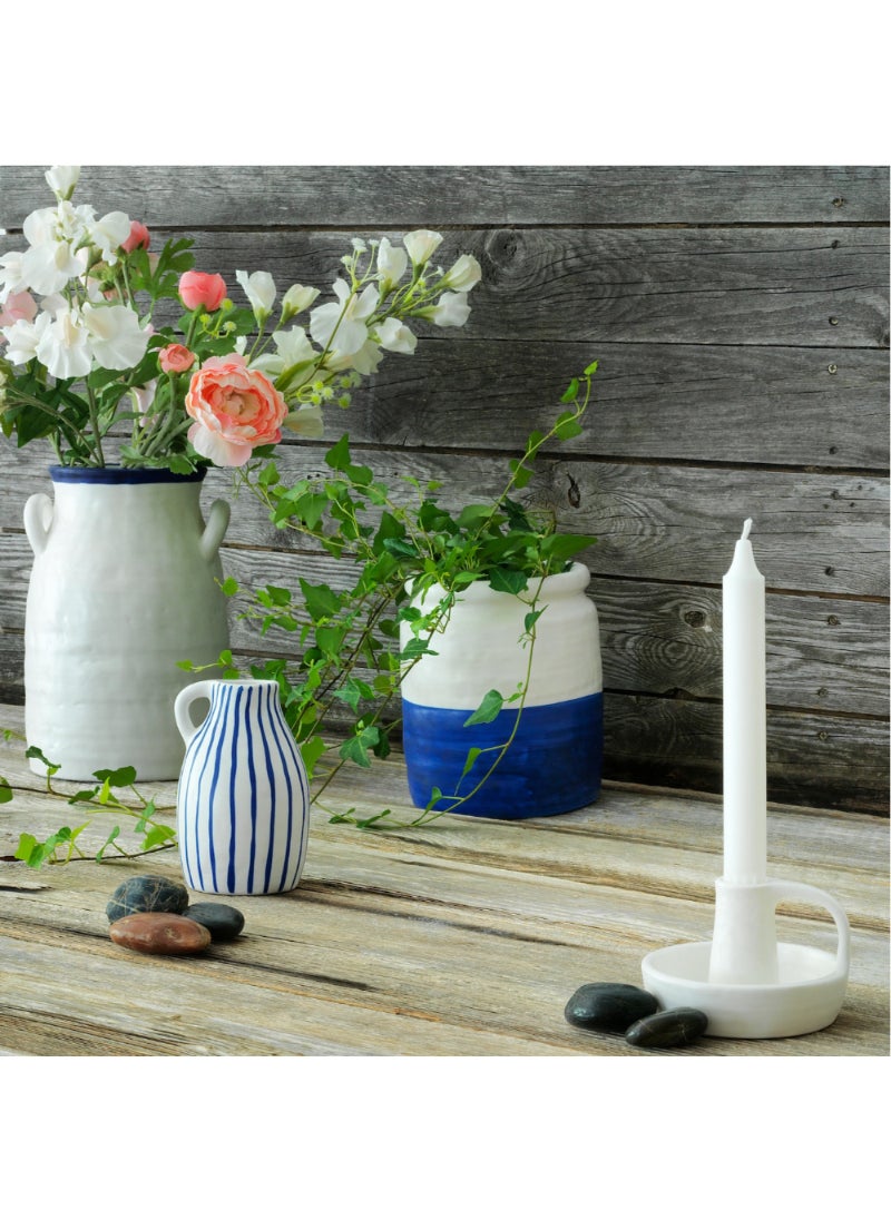 Candlestick Ceramic White 8 Cm