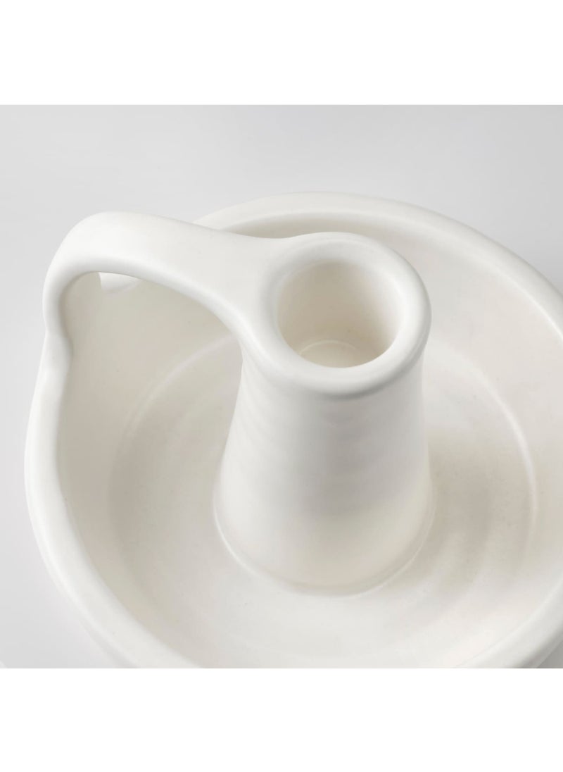 Candlestick Ceramic White 8 Cm