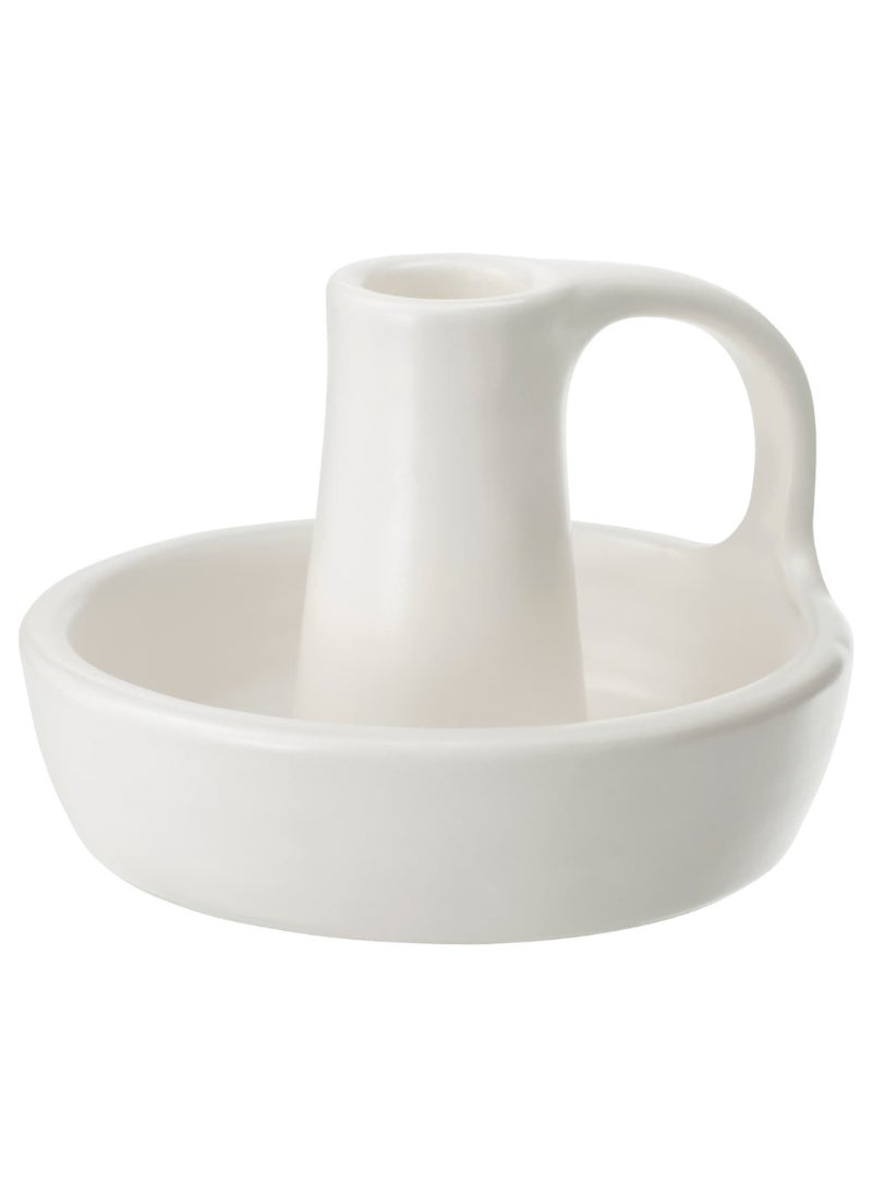 Candlestick Ceramic White 8 Cm