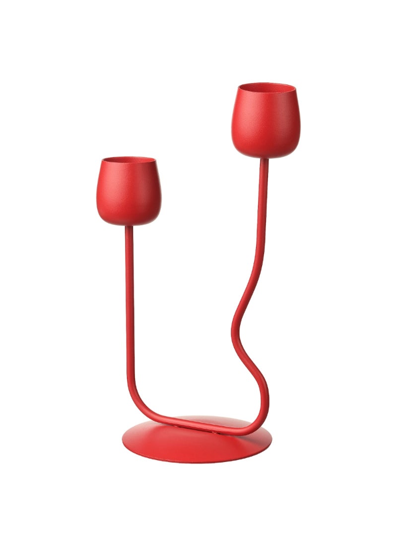 Candlestick/Tealight Holder Bright Red 29 Cm