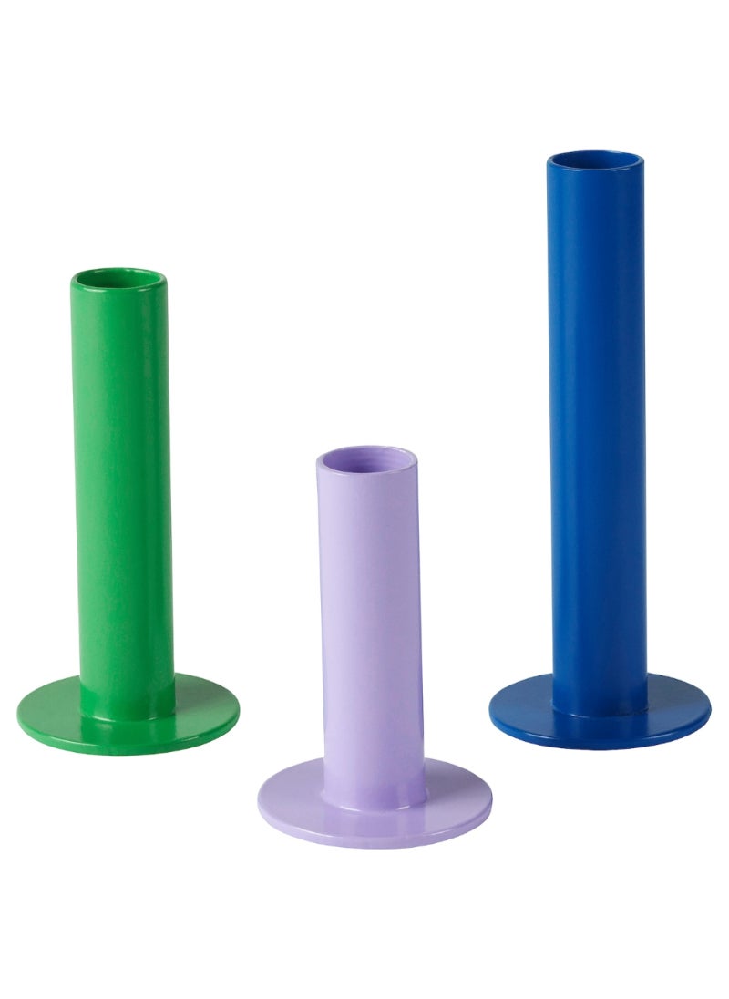 Candle Holder Set Of 3 Mixed Colours