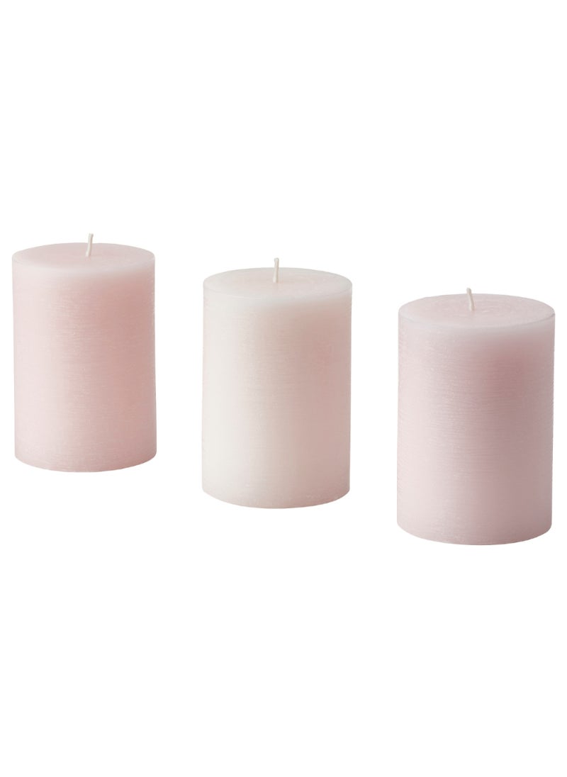 Scented Pillar Candle Jasmine/Pink 30 Hr/3 Pack