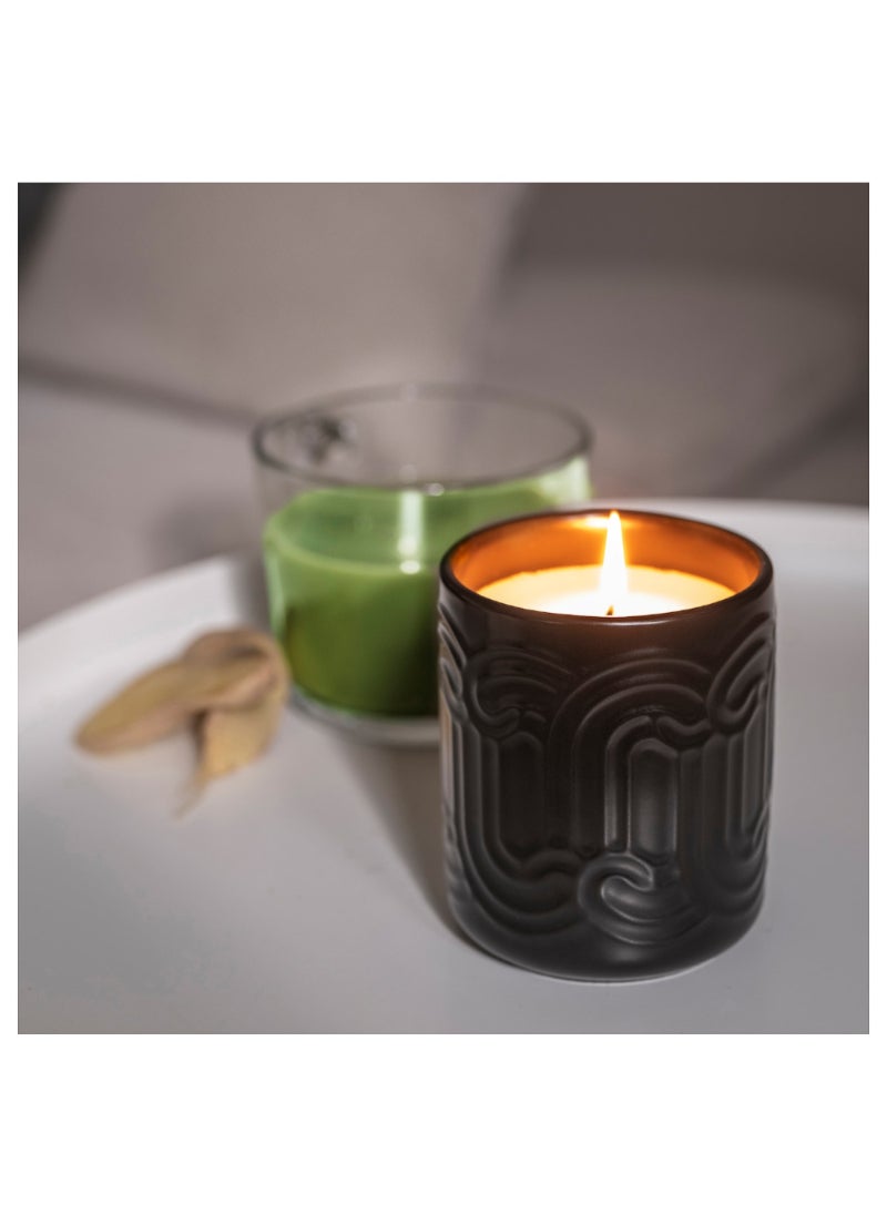 Scented Candle In Ceramic Jar Matcha Tea & Ginger/Black 45 Hr