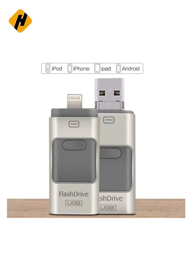 3-In-1 OTG USB 3.0 Memory Stick Pen Drives for iPhone/iPad/Android /PC (256GB, Silver)